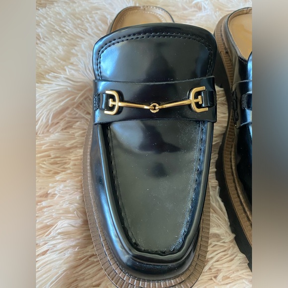 SOLD!! Sam Edelman Black Lennon Lug Sole Buckle Mule Loafer size 6 - Picture 12 of 14
